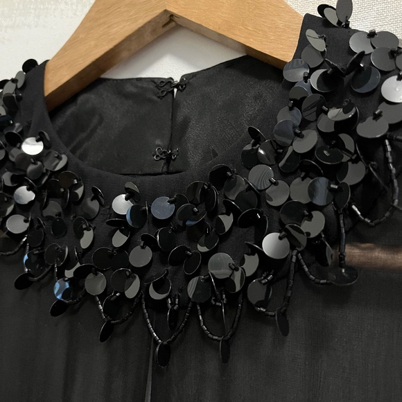 Black Sequin Beaded Shift Dress by Milly - Picture 1 of 5